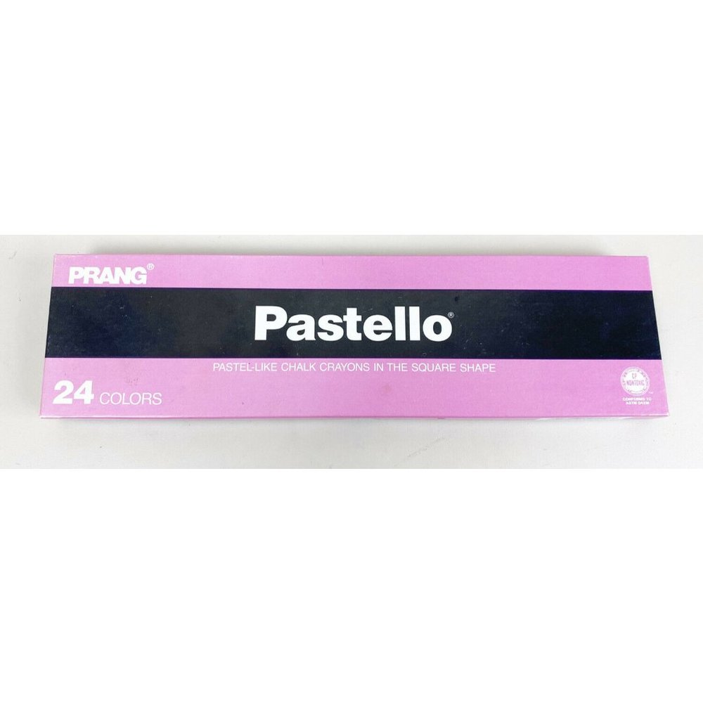 Vintage Prang Pastello Pastel-Like Square (24) Chalk Crayons Made In USA-New
